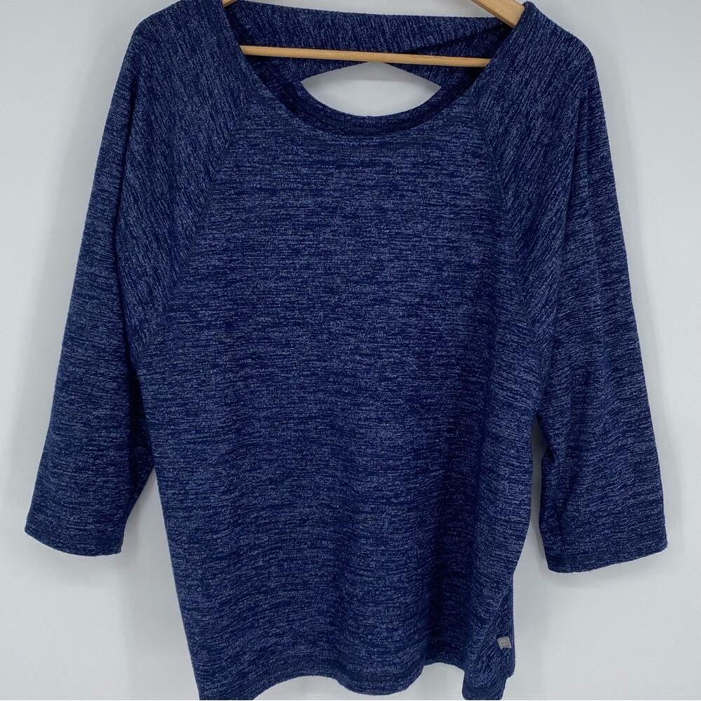 Talbots Sweatshirt XL Twist Back Strap Active Workout Athleisure Blue‎ Heather